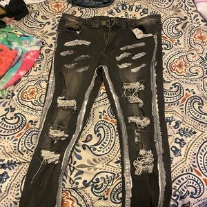 Distressed Black Jeans for Men